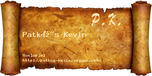 Patkós Kevin névjegykártya